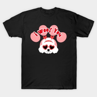 I Woof You Funny Poodle Dog Valentines Day T-Shirt